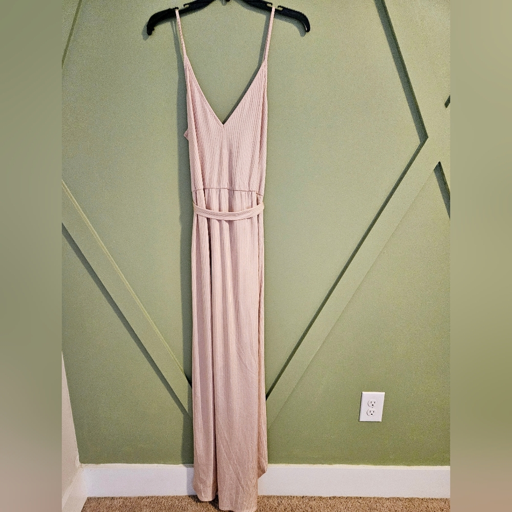 Bcbgeneration ribbed high low dress in nude